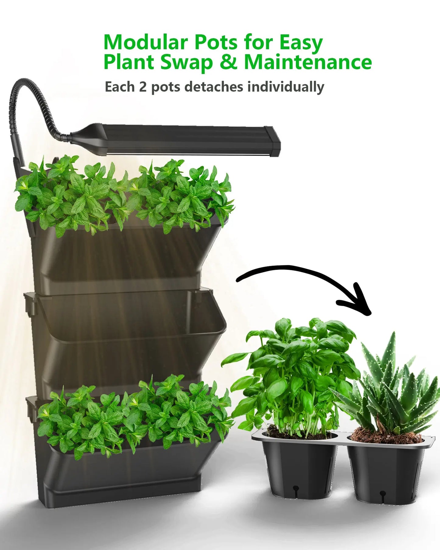 DPROOTS Garden W6 Plant Planter-6 Pods Grow Light Wall System - DPROOTS