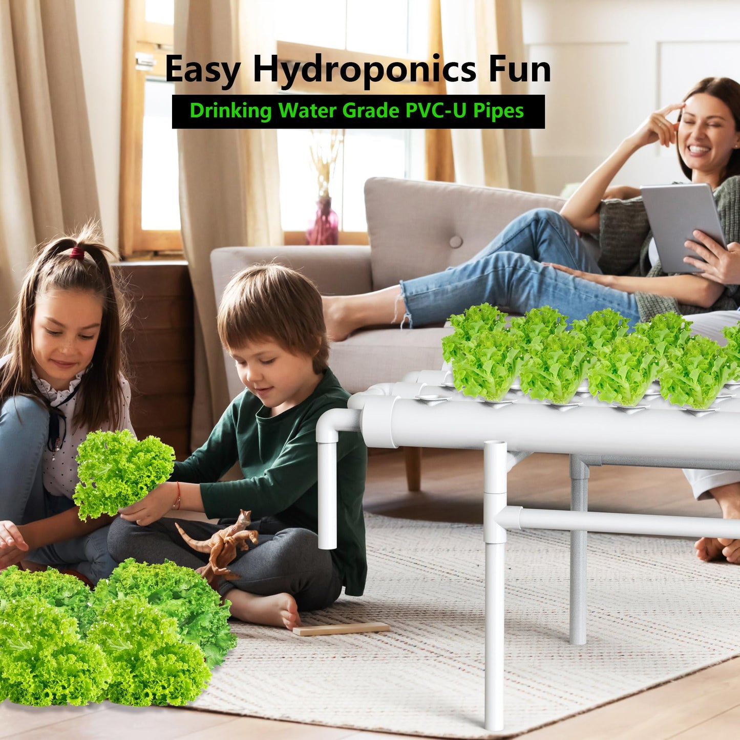 DPROOTS Garden NFT Hydroponic Growing System Kit - 36 Plant Sites