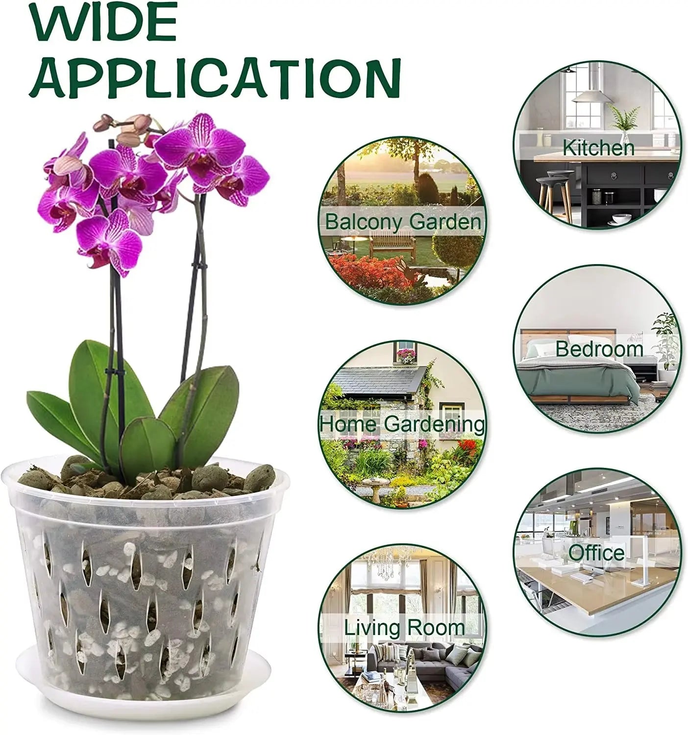 5 Pack Clear Orchid Pots with Holes,Orchid Pots for Repotting, Plastic Orchid Planter Breathable Slotted Flower Plant Nursery Pot - DPROOTS