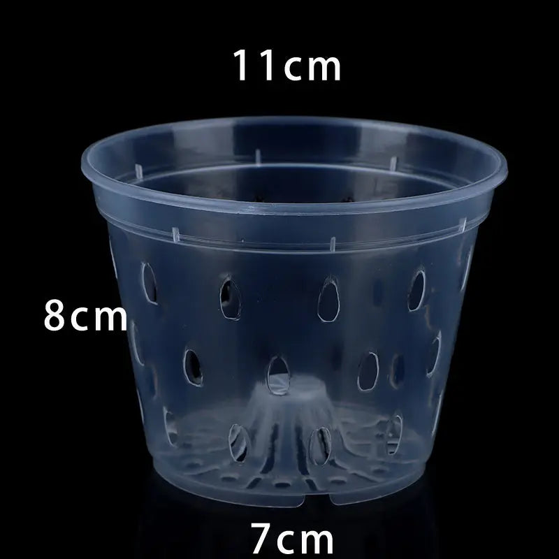 5 Pack Clear Orchid Pots with Holes,Orchid Pots for Repotting, Plastic Orchid Planter Breathable Slotted Flower Plant Nursery Pot - DPROOTS
