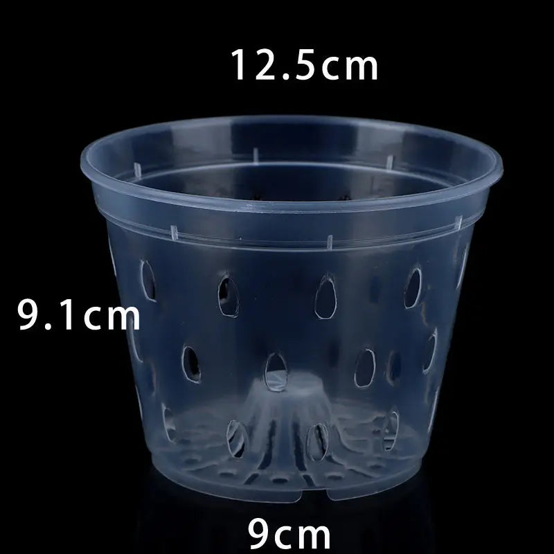 5 Pack Clear Orchid Pots with Holes,Orchid Pots for Repotting, Plastic Orchid Planter Breathable Slotted Flower Plant Nursery Pot - DPROOTS