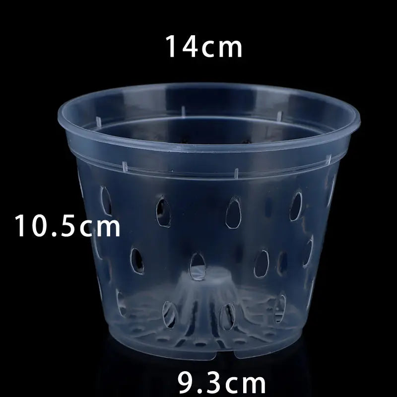 5 Pack Clear Orchid Pots with Holes,Orchid Pots for Repotting, Plastic Orchid Planter Breathable Slotted Flower Plant Nursery Pot - DPROOTS