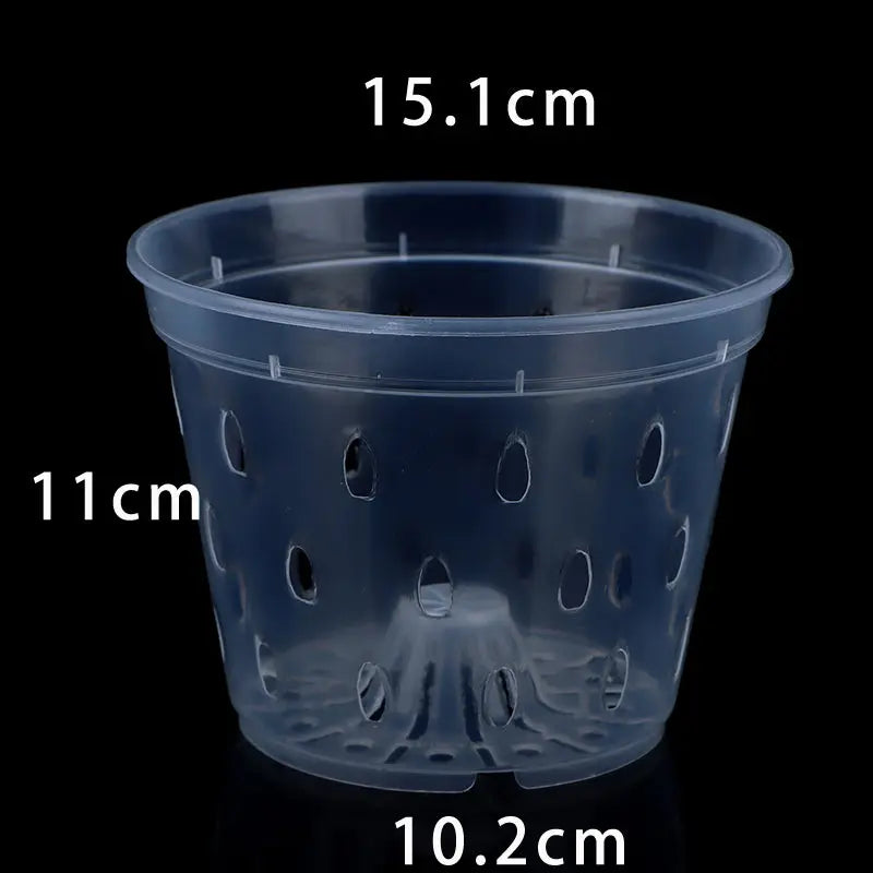 5 Pack Clear Orchid Pots with Holes,Orchid Pots for Repotting, Plastic Orchid Planter Breathable Slotted Flower Plant Nursery Pot - DPROOTS