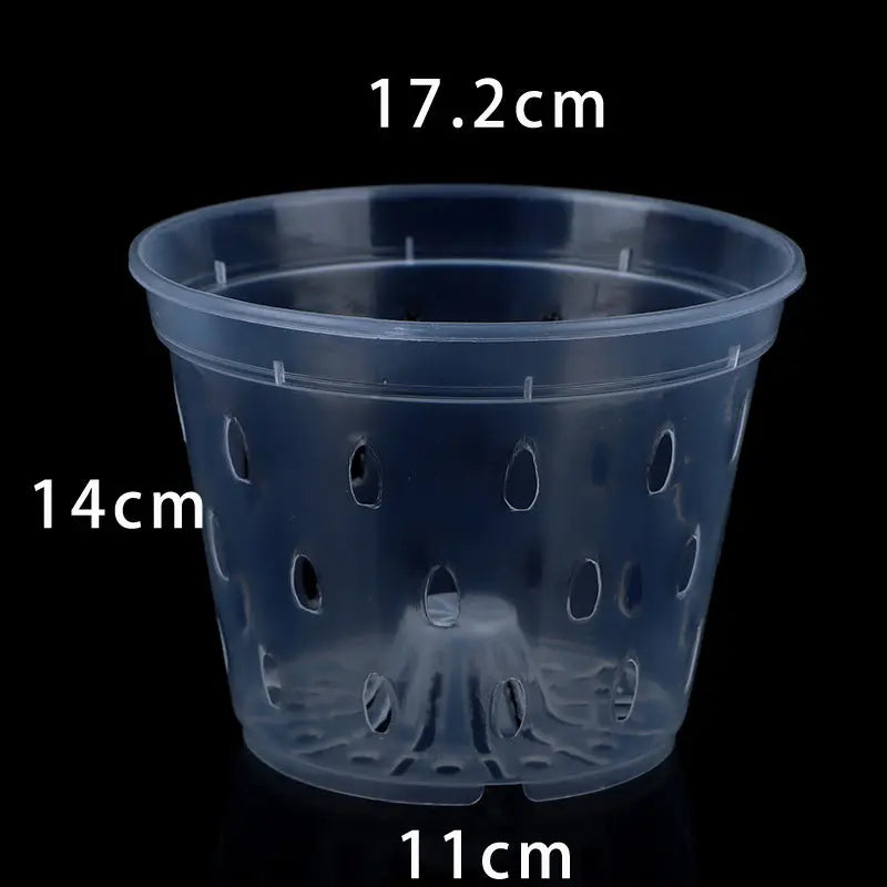 5 Pack Clear Orchid Pots with Holes,Orchid Pots for Repotting, Plastic Orchid Planter Breathable Slotted Flower Plant Nursery Pot - DPROOTS