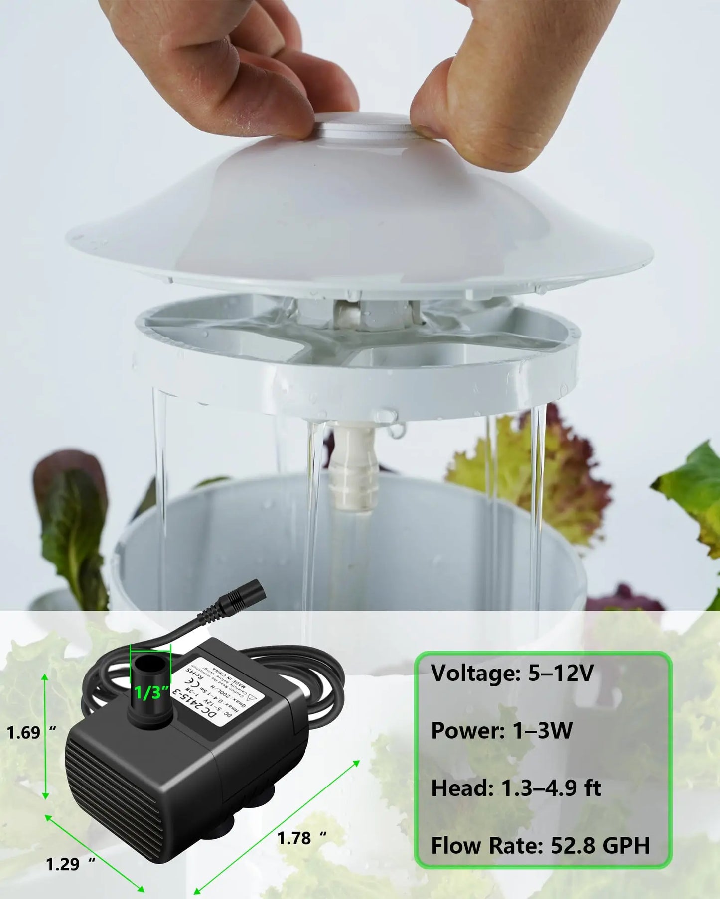 DPROOTS Garden 52GPH 5-12V DC Hydroponic System Mini Submersible Water Pump DPROOTS Garden