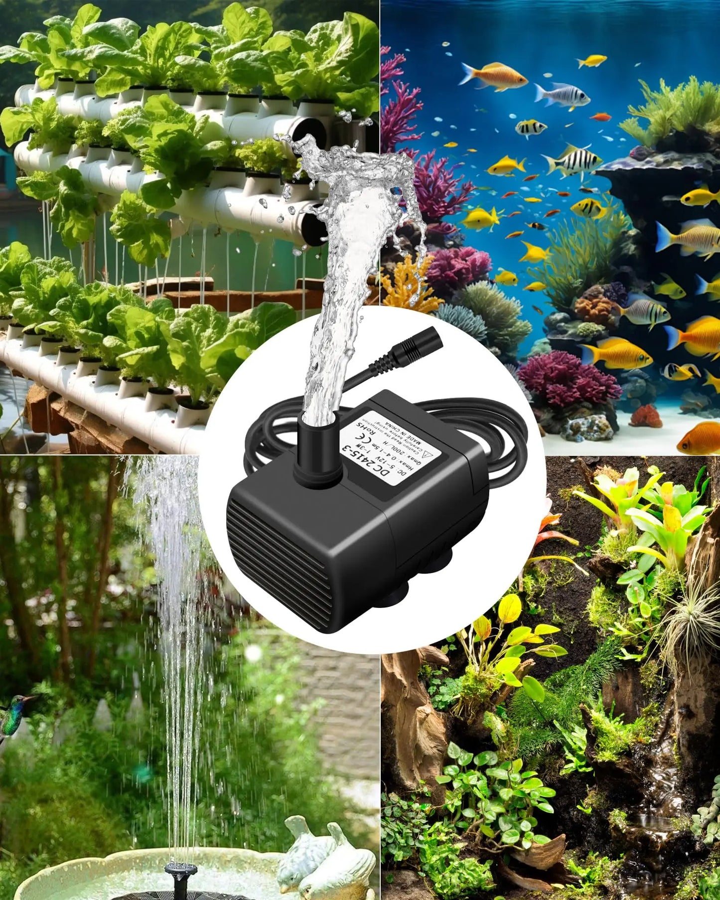 DPROOTS Garden 52GPH 5-12V DC Hydroponic System Mini Submersible Water Pump DPROOTS Garden