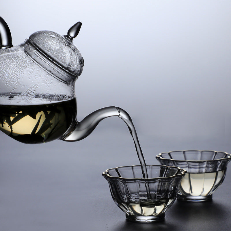 Handcrafted Borosilicate Glass Teapot – Minimalist Pear-Shaped Design with Glass Infuser