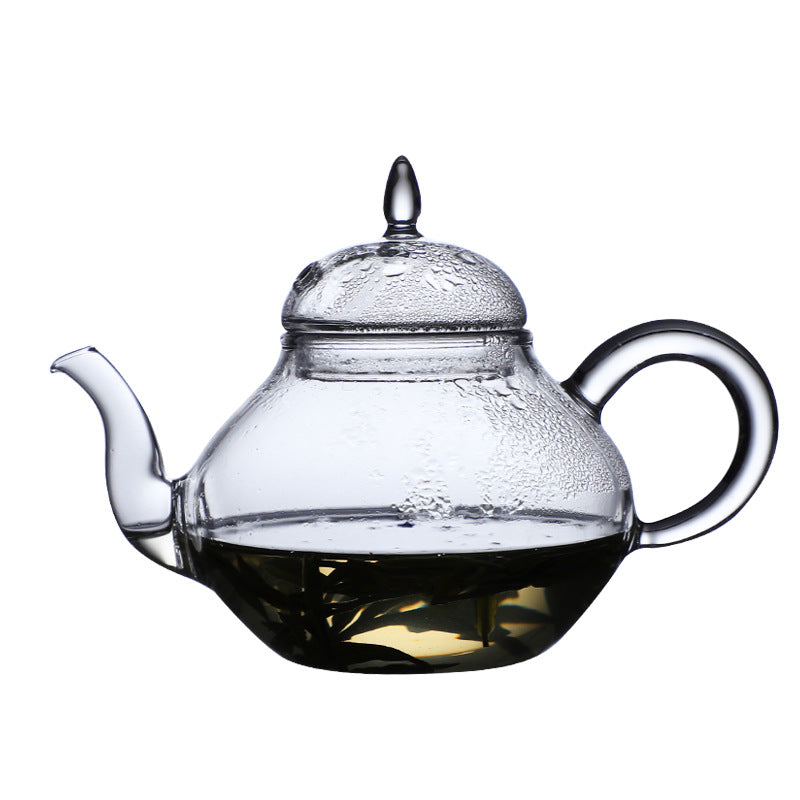 Handcrafted Borosilicate Glass Teapot – Minimalist Pear-Shaped Design with Glass Infuser