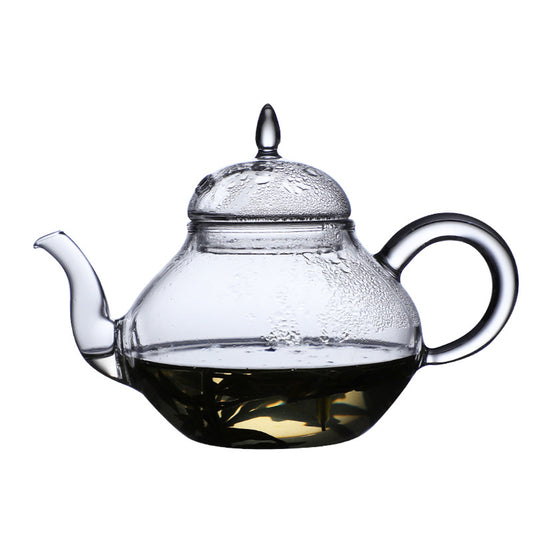 Handcrafted Borosilicate Glass Teapot – Minimalist Pear-Shaped Design with Glass Infuser
