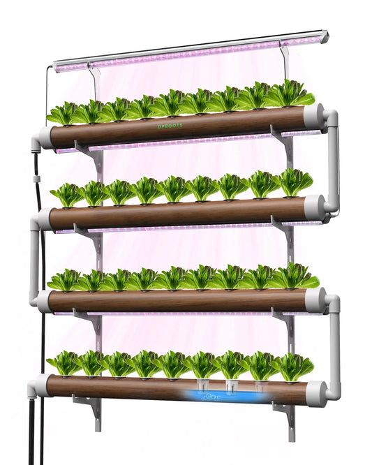 DPROOTS 36 Pods Wall-Mounted Garden Hydroponics Vertical Growth Tower Plant System With Led Light for Indoor Greenhouse Flower Herb - DPROOTS