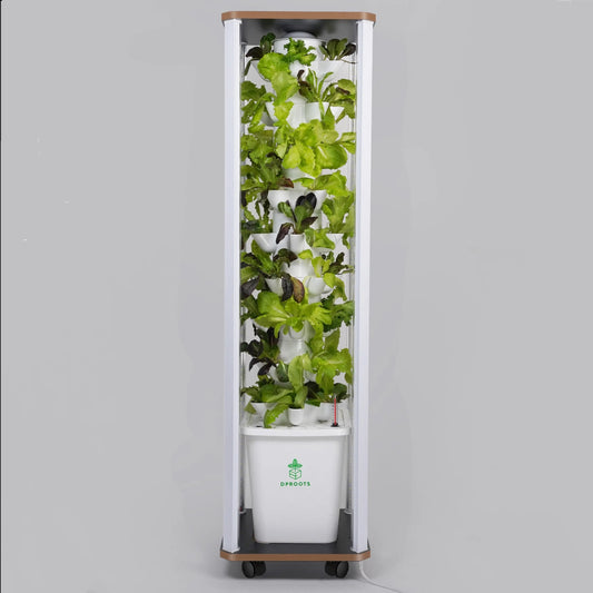 DPROOTS 45 Pods Garden Vertical Planting System Hydroponic Growing Tower With LED Light for Indoor Greenhouse Herbs Vegetables - DPROOTS