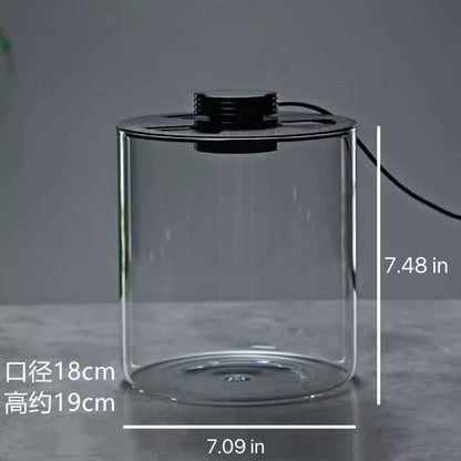 Micro Landscape Ecological Desktop Glass Plant Terrarium with Grow Light