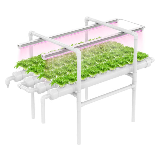 DPROOTS Garden 36 Plant Sites NFT Hydroponic Growing System Kit - Full-Spectrum Grow Lights ＆ Timer