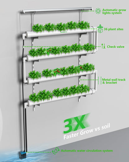 Wholesale 10 DPROOTS Garden W4 NFT Hydroponic System-36 Pods Plant Grow Light