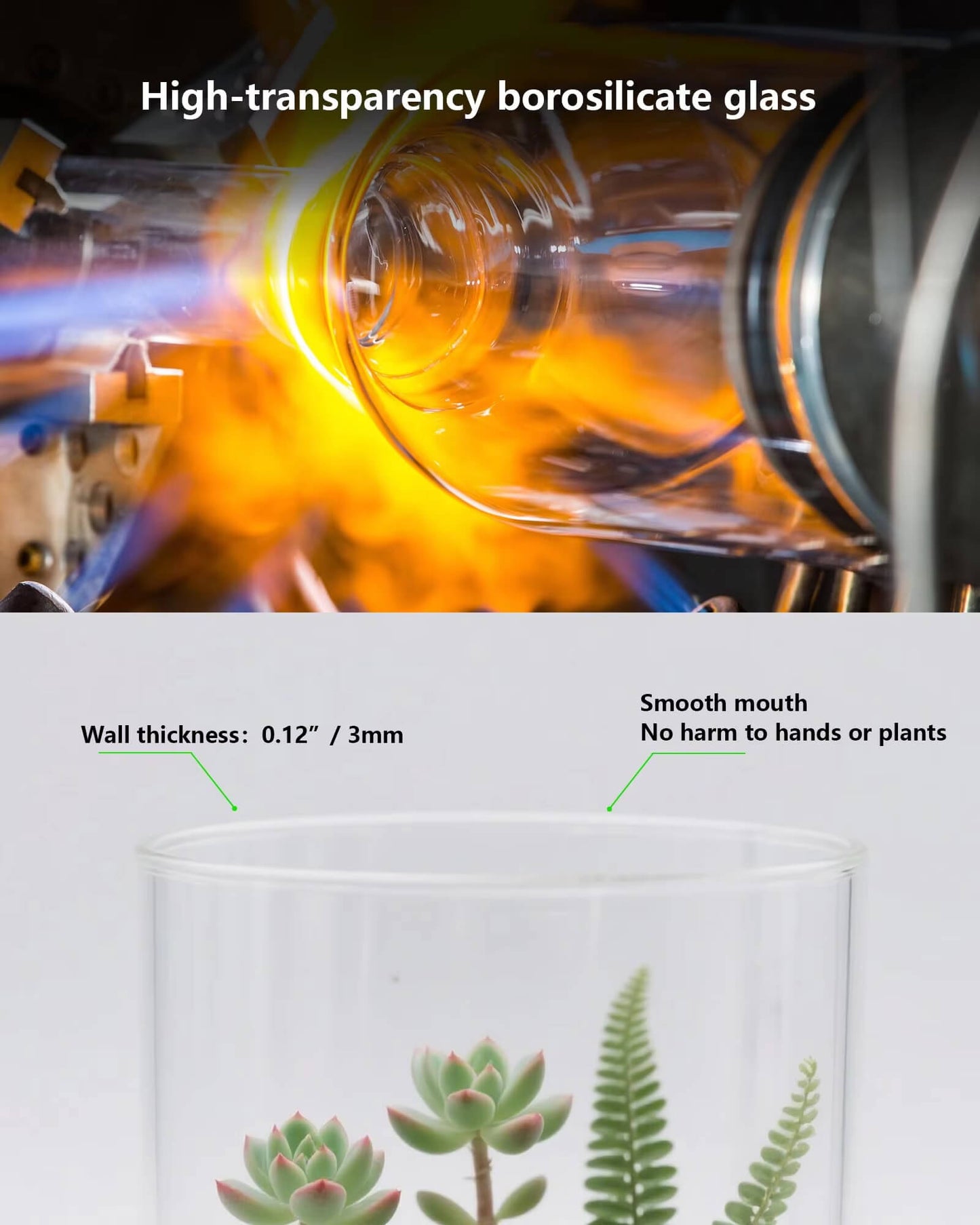 DPROOTS Garden Micro Landscape Ecological Desktop Glass Plant Terrarium with Timer&Grow Light