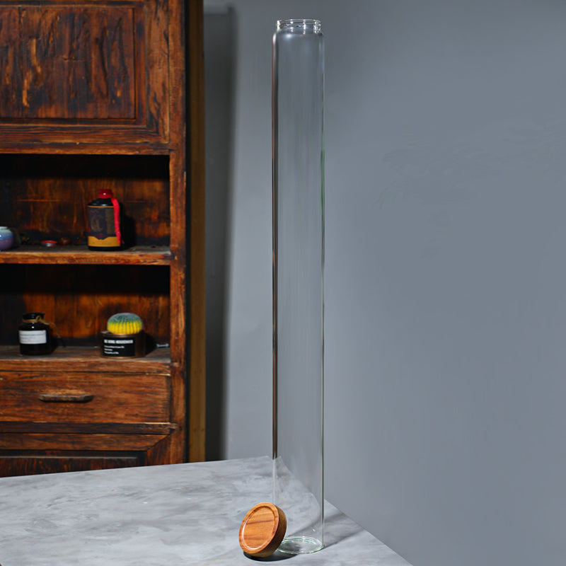 Artisan Tall Borosilicate Glass Display Jar – Sleek Airtight Storage for Tea & Botanicals