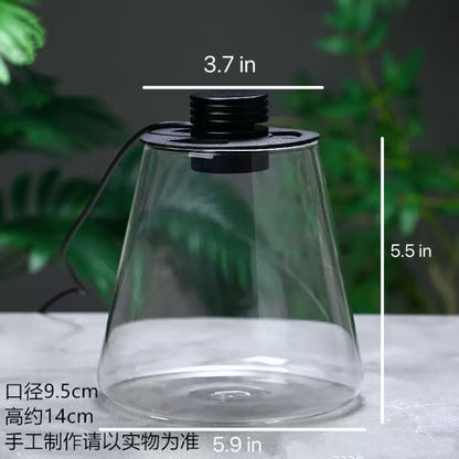 Micro Landscape Ecological Desktop Glass Plant Terrarium with Grow Light