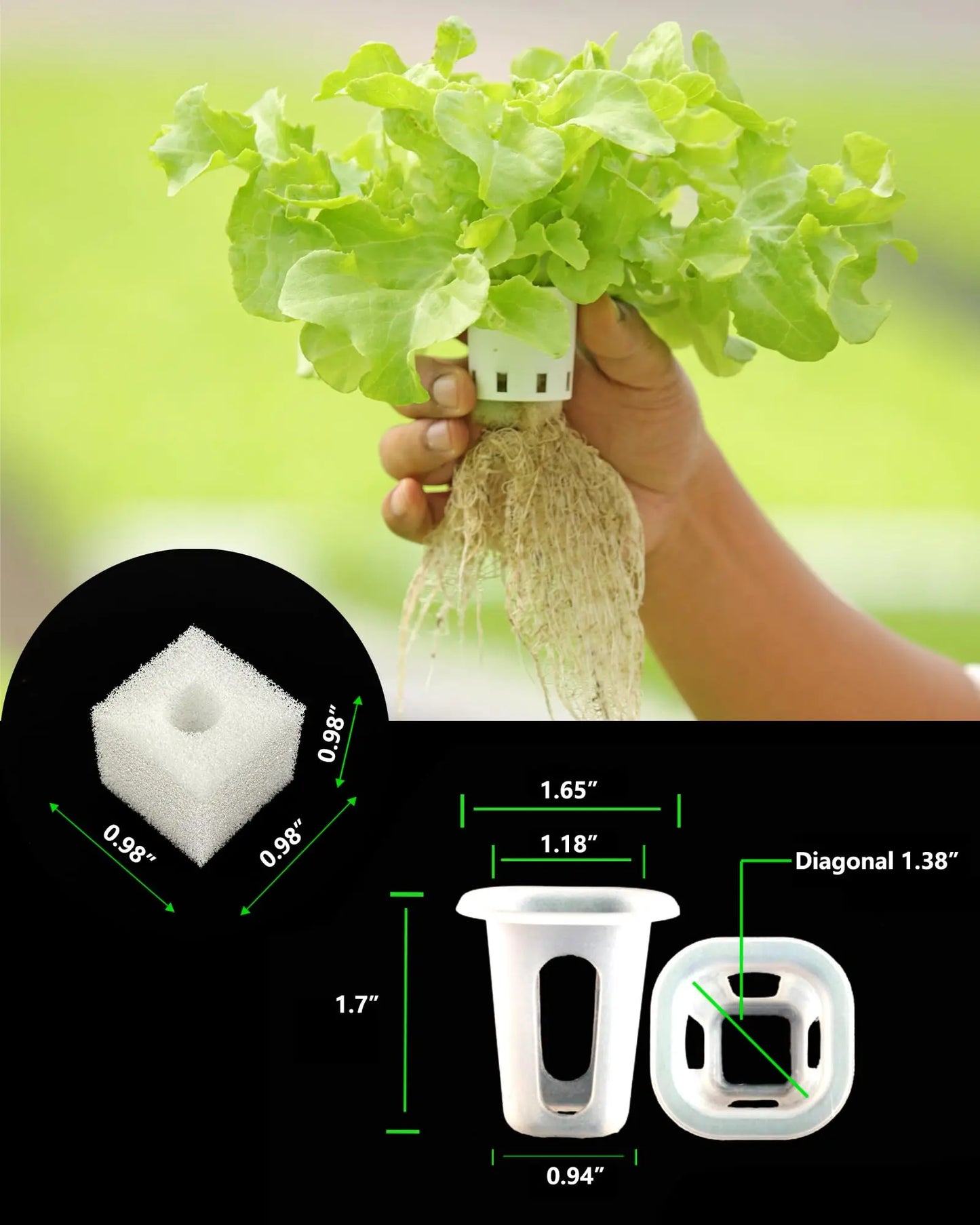 DPROOTS Garden 150PCS Sponges and 40PCS Plant Basket for NFT Hydroponic Planting Grow Seed Starters