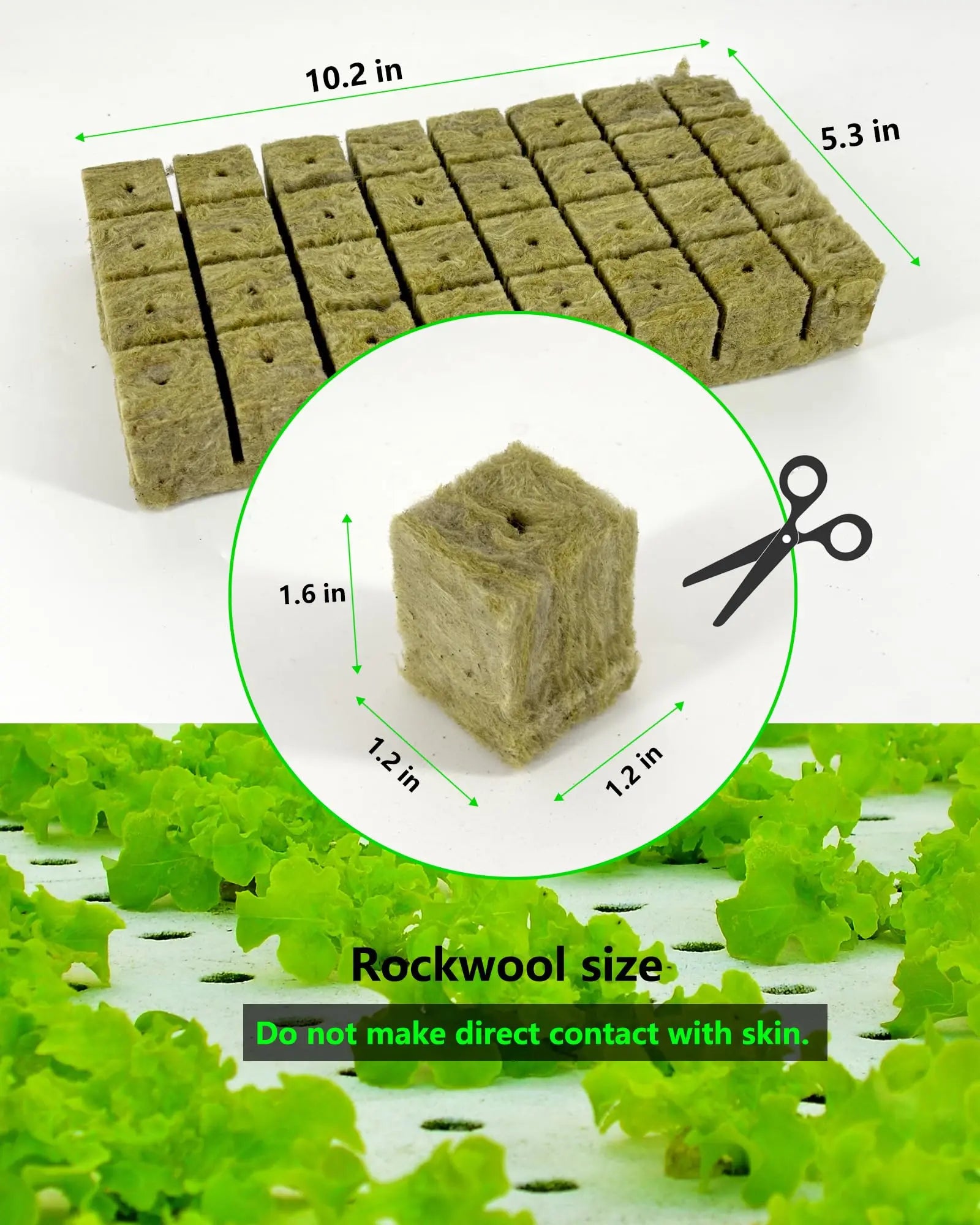 DPROOTS Garden 96PCS Rockwool Cubes for Hydroponic Planting Grow Seed Starters DPROOTS Garden