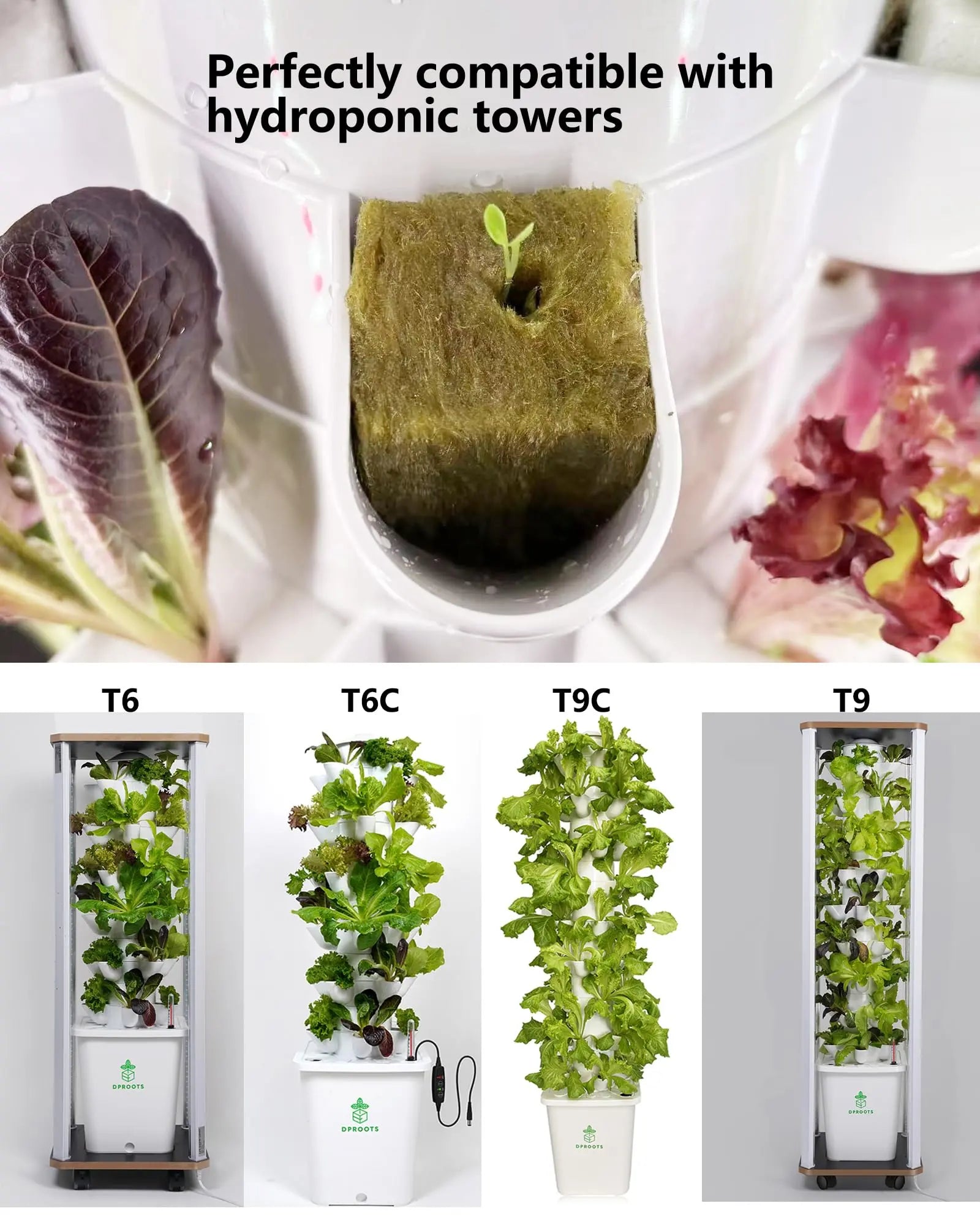 DPROOTS Garden 96PCS Rockwool Cubes for Hydroponic Planting Grow Seed Starters DPROOTS Garden
