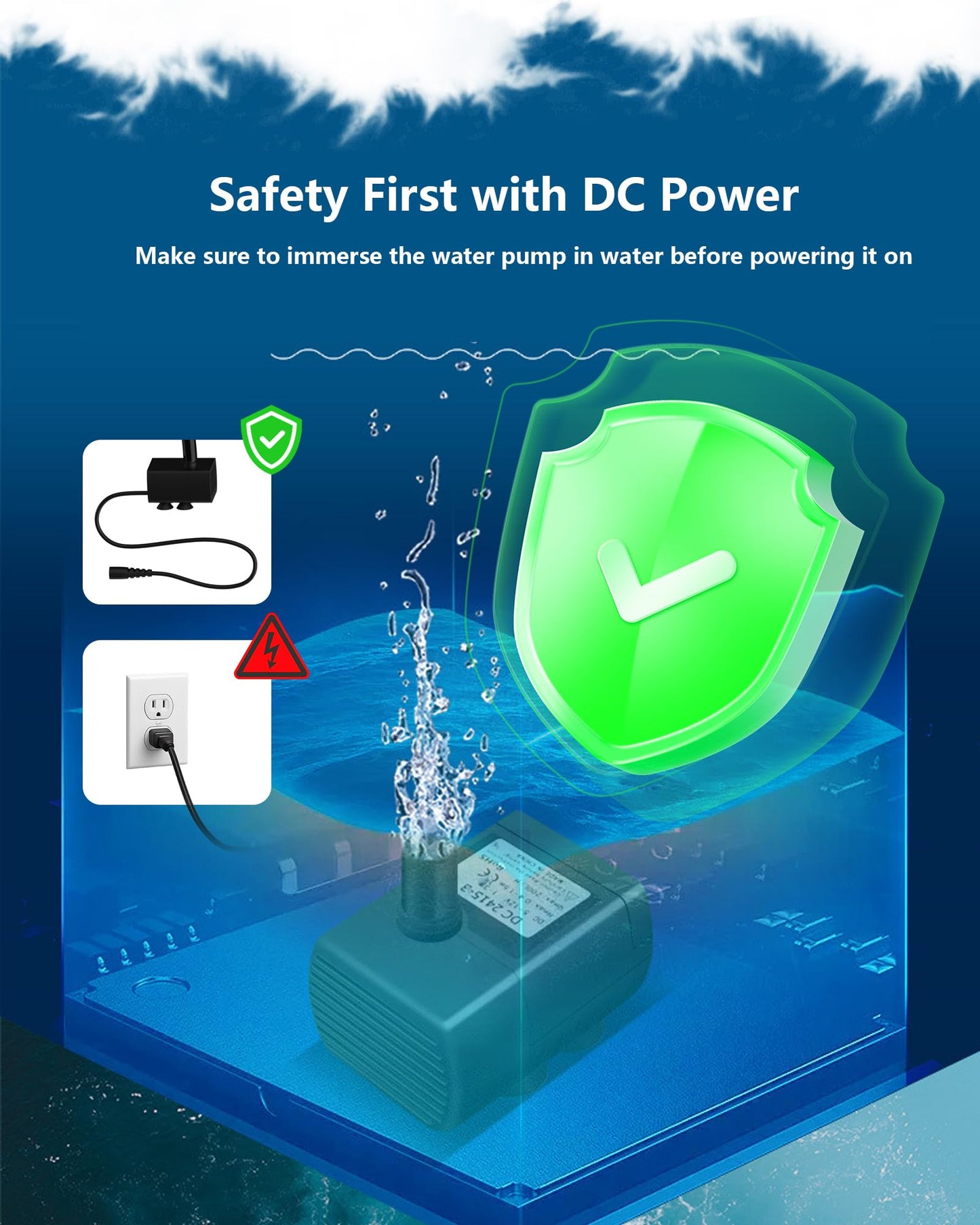 DPROOTS Garden 52GPH 5-12V DC Hydroponic System Mini Submersible Water Pump