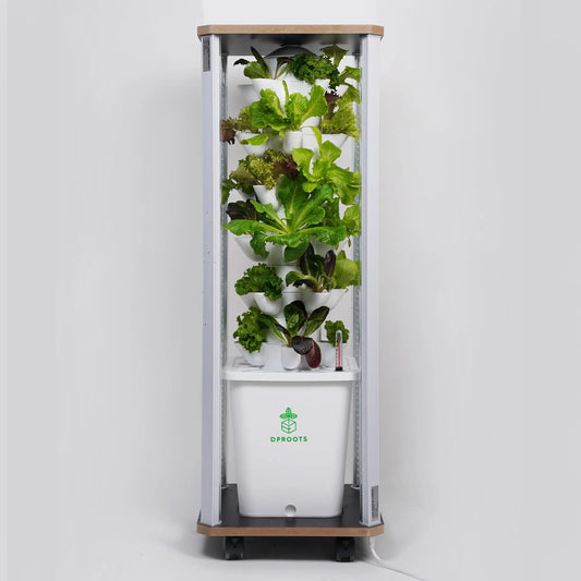 Hydroponic Tower Growing System，30 Pods Vertical Garden，Suitable for Indoor and Greenhouse, Grow Herbs and Vegetables，Houseplant Farming with Water Circulation and Automatic Timer - DPROOTS