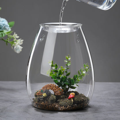 DPROOTS Garden Micro Landscape Ecological Desktop Glass Plant Terrarium