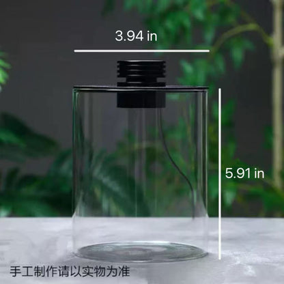 Micro Landscape Ecological Desktop Glass Plant Terrarium with Grow Light