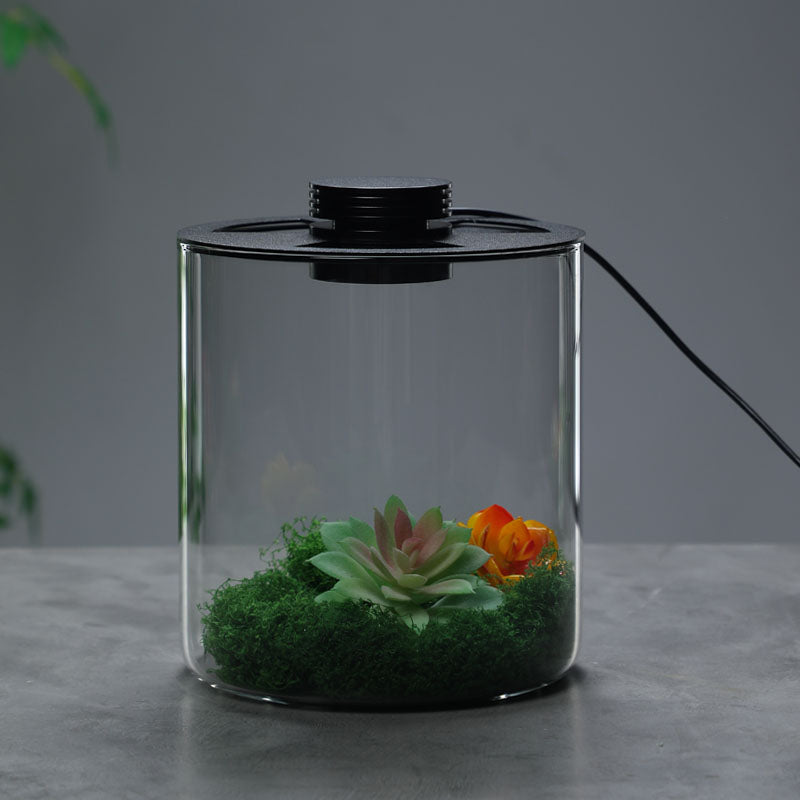 DPROOTS Garden Teardrop Bottle Micro Landscape Ecological Desktop Plant Terrarium with Grow Light