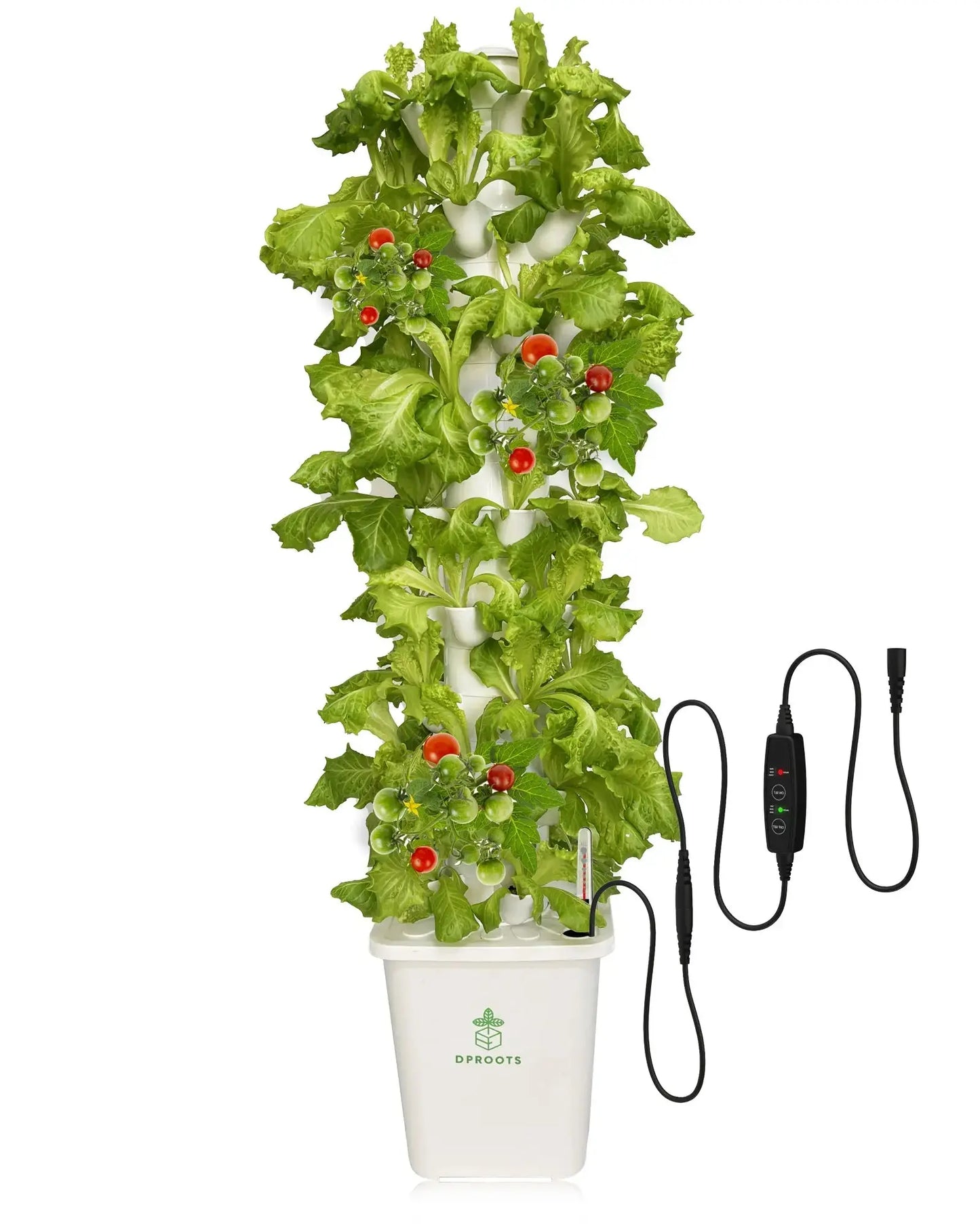 DPROOTS 45 Pods Vertical Hydroponics Tower System for Indoor Greenhouse Grow Herbs Vegetables Planting System - DPROOTS